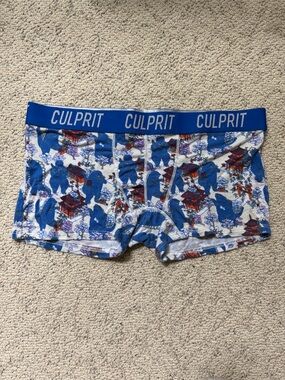 Culprit Women’s Blue Patterned Godzilla Boxer Briefs - Sz XXL